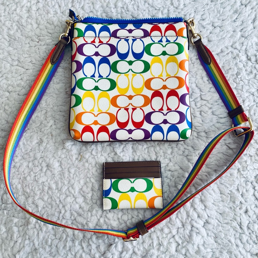 Coach Pride Rainbow Crossbody Bag with Card Holder